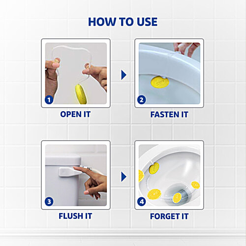 Harpic Hygienic Toilet Cleaner Rim Block, Citrus, 3x26 g Multipack 