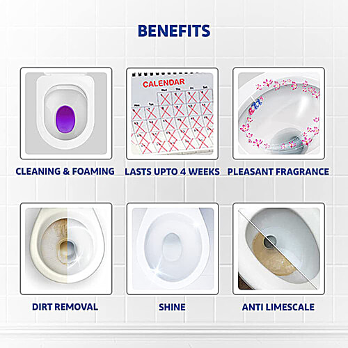 Harpic Power Fresh 6 Toilet Cleaner Rim Block, Marine Splash, 3 x 35 g Multipack 