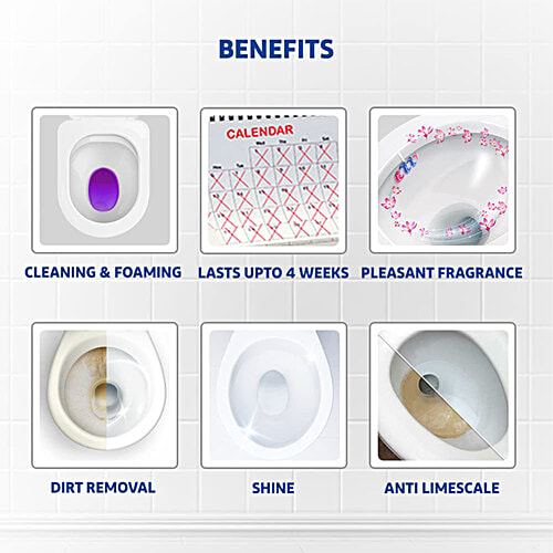 Harpic Power Fresh 6 Toilet Cleaner Rim Block, Floral Delight, 3 x 35 g Multipack 