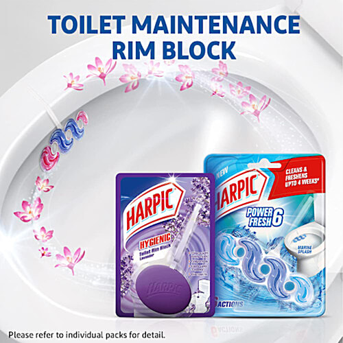 Harpic Power Fresh 6 Toilet Cleaner Rim Block, Floral Delight, 3 x 35 g Multipack 