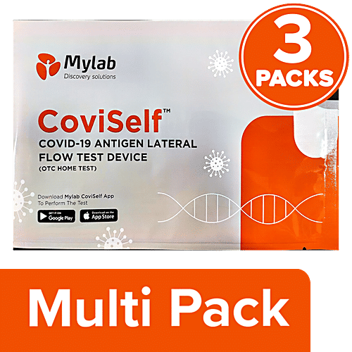 Mylab CoviSelf Kit - COVID 19 Rapid Antigen Test, Single-Use, For Self Testing At Home, 3x1 pc (Multipack)