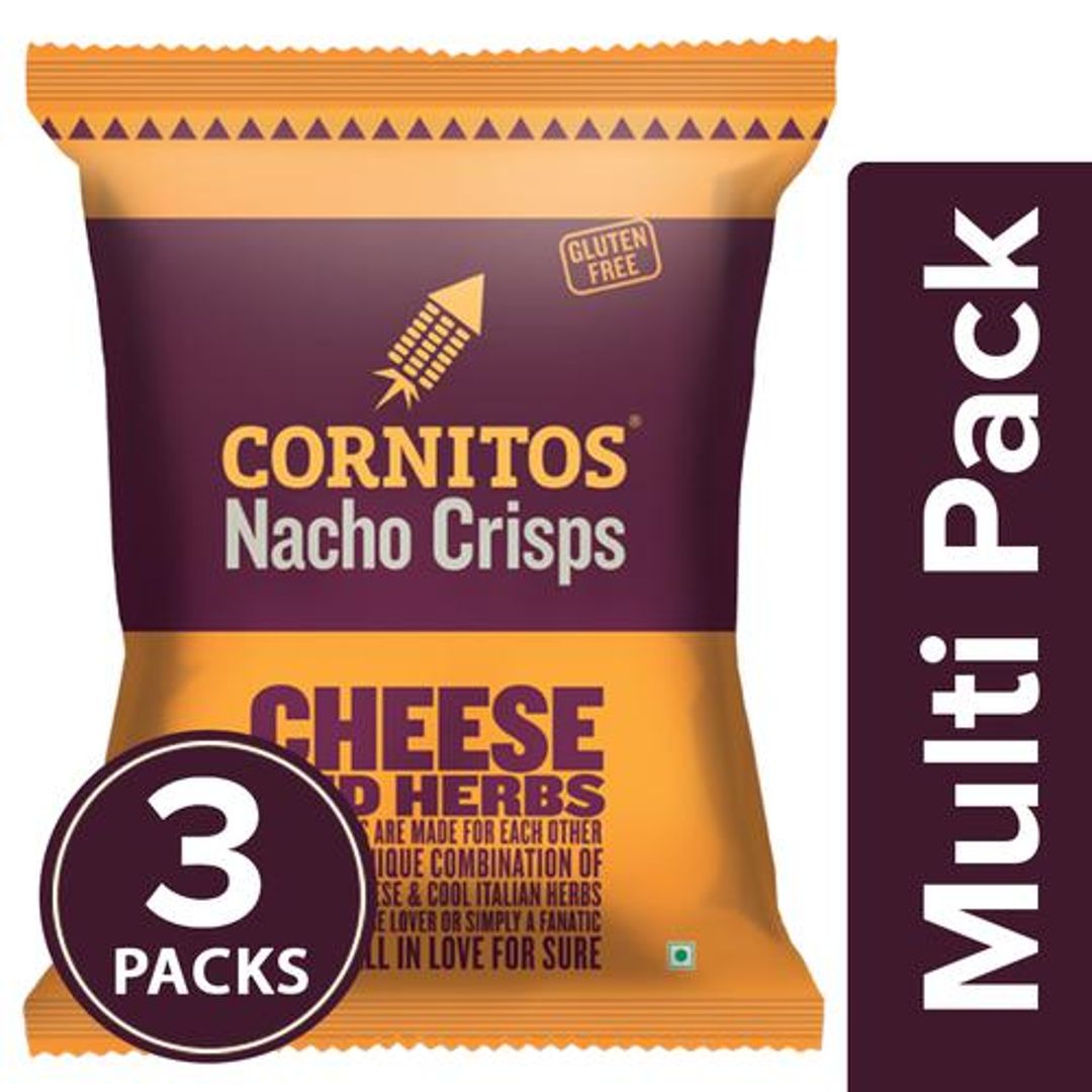 Cornitos Cheese & Herbs Nacho Chips, 3x55 g Multipack
