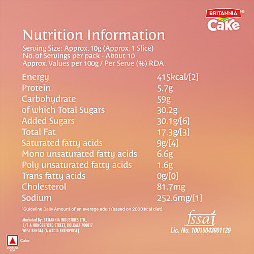 Britannia Gobbles - Bar Cake, Fruity Fun, Contains Egg, 3x115 g Multipack