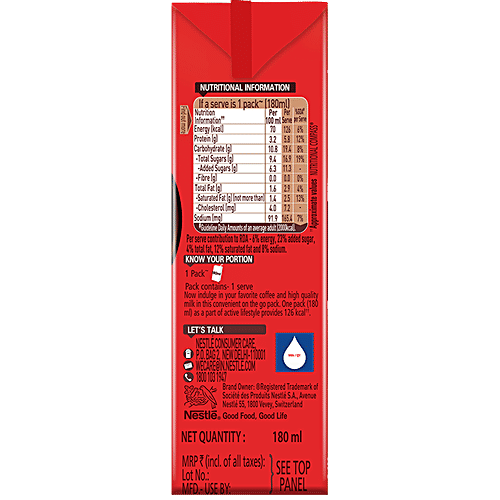 Nescafe  Intense Cafe Cappuccino Flavoured Milk, 3x180 ml (Multipack) Bold & Intense Coffee Experience, Refreshing & Satisfying Beverage