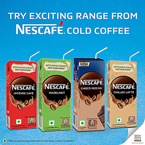 Nescafe  Intense Cafe Cappuccino Flavoured Milk, 3x180 ml (Multipack) Bold & Intense Coffee Experience, Refreshing & Satisfying Beverage