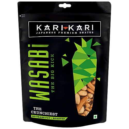 Kari Kari Wasabi - Japanese Premium Snacks, Roasted, Rich In Protein, Crunchy & Light, 2x60 g Multipack 