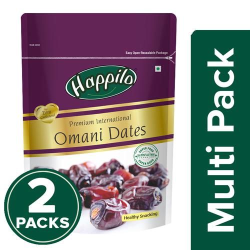 Happilo Premium International Omani Dates, 2x250 g Multipack 