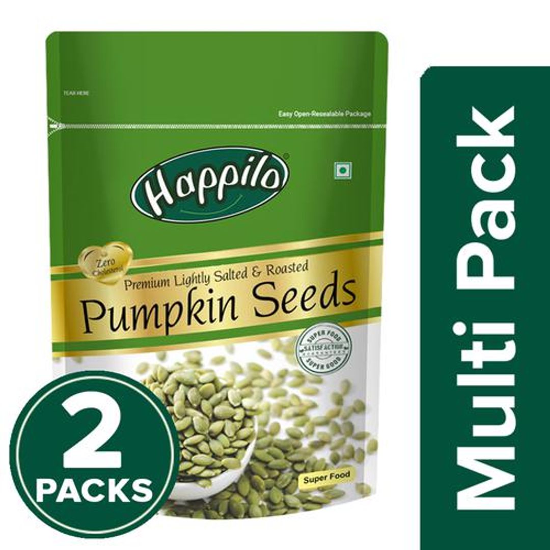 Happilo Premium Lightly Salted & Roasted Pumpkin Seeds, 2x200 g Multipack