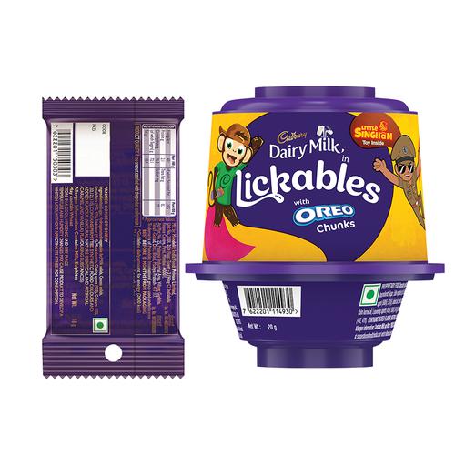 Cadbury Dairy Milk Shots, 18 g + Lickables, 20 g, Combo 2 Items 
