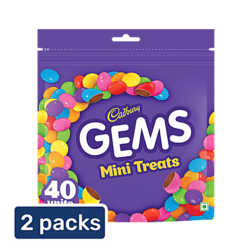 Cadbury Gems Mini Treats Chocolate, 2x117.55 g (Multipack)