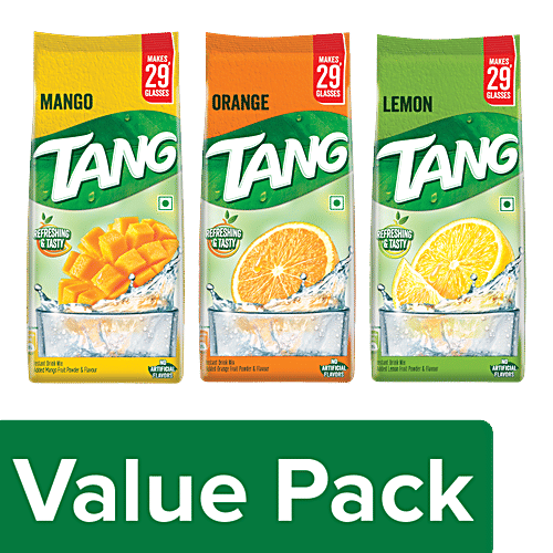 Tang Instant Drink Mix - Orange 500 g + Lemon + Mango, 500 g, Combo 3 Items Rich In Vitamin C