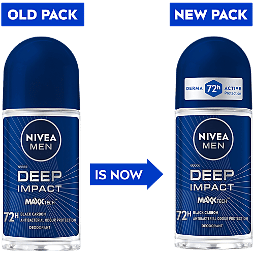 Nivea Deodorant Roll-On - Deep Impact Freshness, 48 H Anti-Perspirant Freshness, 2x50 ml (Multipack)