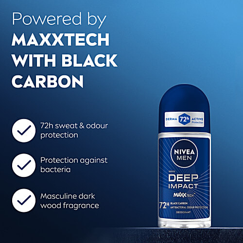 Nivea Deodorant Roll-On - Deep Impact Freshness, 48 H Anti-Perspirant Freshness, 2x50 ml (Multipack)