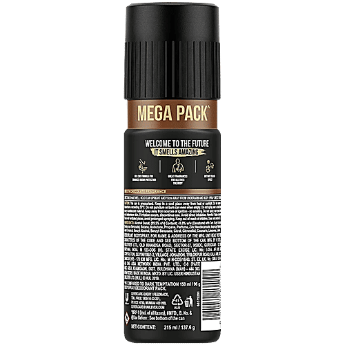 Axe Dark Temptation Body Spray Deodorant - Smooth Chocolate Fragrance, For Men, 2x215 ml (Multipack) 