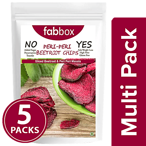 Fabbox Beetroot Chips - Peri-Peri Flavour, Rich In Vitamins, Calcium & Protein, Healthy, 5x35 g Multipack