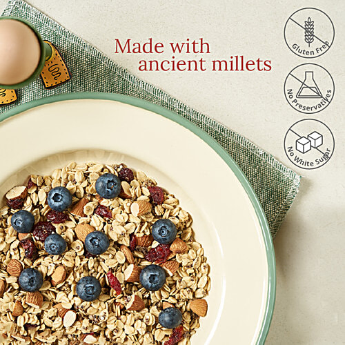 Monsoon Harvest Toasted Millet Muesli - Cranberry & Almond, 3x250 g Multipack 