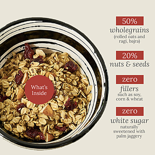 Monsoon Harvest Toasted Millet Muesli - Cranberry & Almond, 3x250 g Multipack 