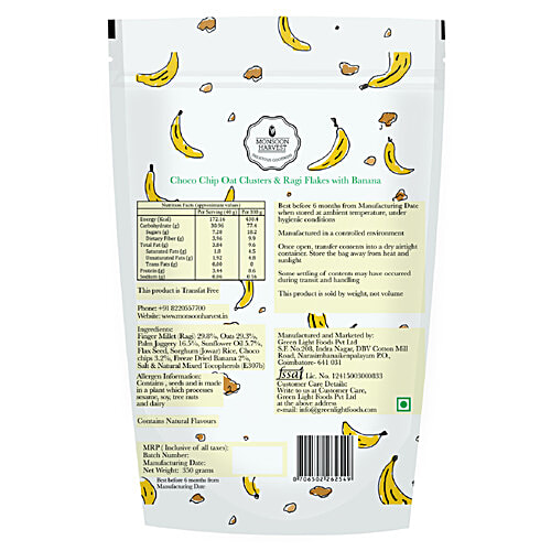 Buy Monsoon Harvest Choco Chip Oat Clusters & Ragi Flakes With Banana
