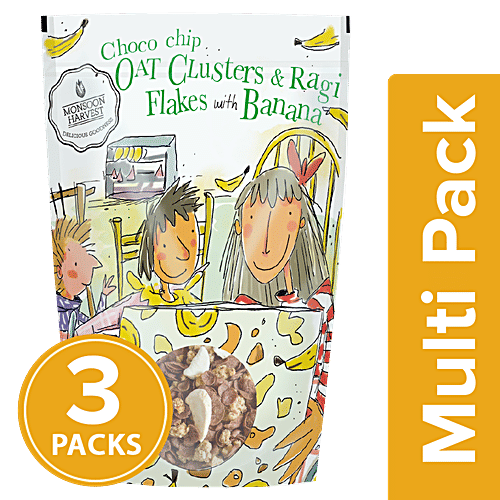 Buy Monsoon Harvest Choco Chip Oat Clusters & Ragi Flakes With Banana