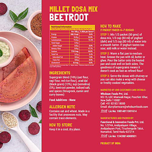 Slurrp Farm Ragi Tiffin Combo - Beetroot Dosa + Chocolate Pancake + Mighty Puff & Munch, Combo (5 Items)