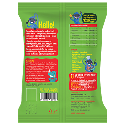 Slurrp Farm Ragi Tiffin Combo - Beetroot Dosa + Chocolate Pancake + Mighty Puff & Munch, Combo (5 Items)