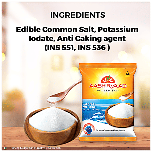 Aashirvaad Shudh Chakki Atta 5 kg + Iodised Salt 1 kg, Combo (2 Items) 