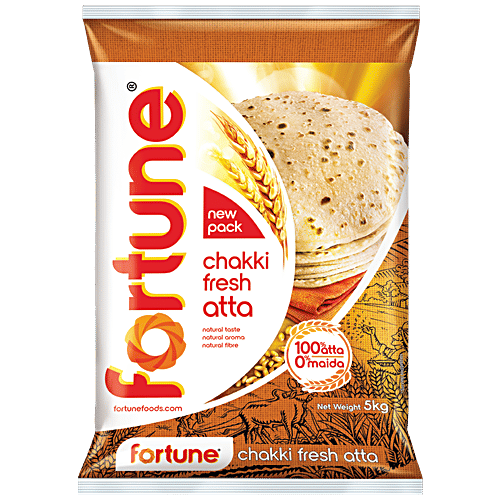 Fortune Fortune Chakki Fresh Atta 5 kg + Fortune Xpert Pro Immunity 1 L Pouch, Combo 2 Items 