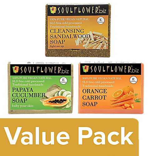 Buy Soulflower Cleansing Sandalwood + Papaya Cucumber + Orange Carrot