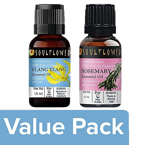 Buy Soulflower Rosemary Essential Oil 15 ml + Ylang Ylang Essential Oil