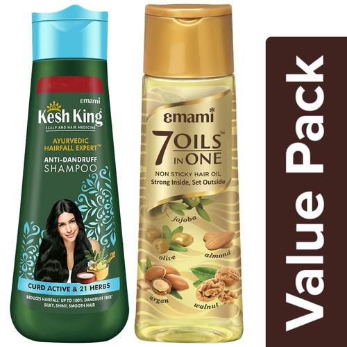 Buy bb Combo KESH KING Anti Dandruff Shampoo 340 ml + Emami 7 Oils Hair Oil  300 ml Online at Best Price of Rs  - bigbasket