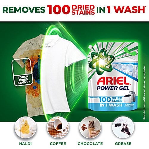 Ariel Power Gel Top Load & Semi Auto Liquid Detergent, 2x2 kg (Multipack) Removes 100 Stains in 1 Wash