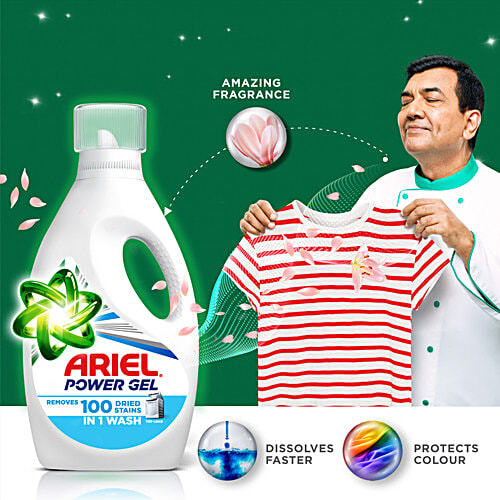 Ariel Power Gel Top Load & Semi Auto Liquid Detergent, 2x2 kg (Multipack) Removes 100 Stains in 1 Wash