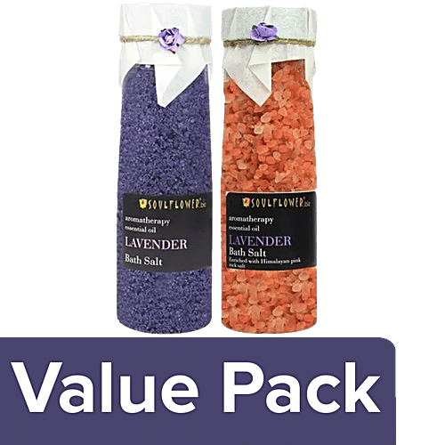 Buy Soulflower Lavender Bath Salt + Lavender Himalayan Pink Rock Aroma