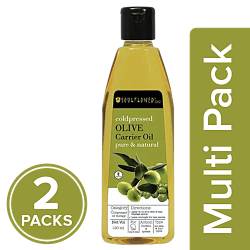 Buy Soulflower Cold Pressed Olive Oil For Dry Skin & Frizzy Hair