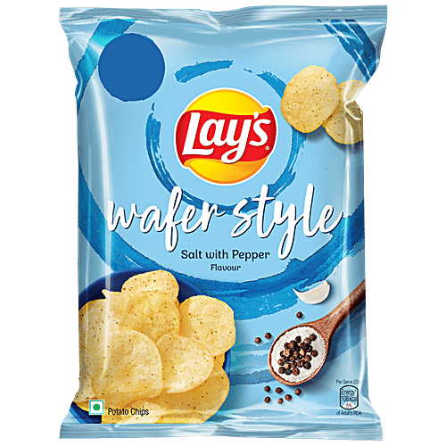 Buy Lays Wafer Style Potato Chips, Salt With Pepper Flavour Online at