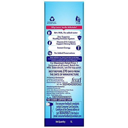 Cavins Milkshake - Chocolate + Vanilla + Strawberry, Supports Immunity, 1 L Each, Combo 3 Items 