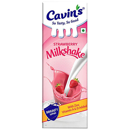 Cavins Milkshake - Chocolate + Vanilla + Strawberry, Supports Immunity, 1 L Each, Combo 3 Items 