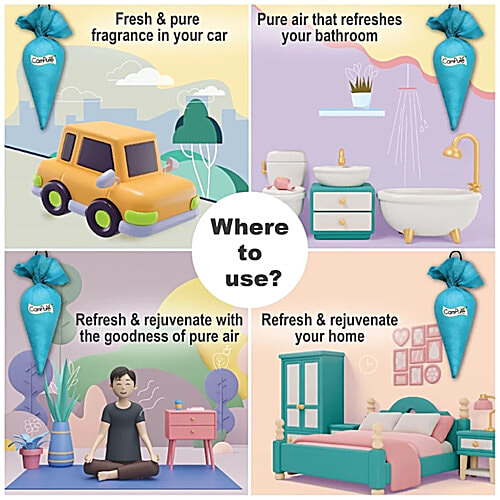 Campure Air Freshener Cone - Original, Refreshing Camphor Fragrance, Repels Mosquitoes, 2 x 60 g Multipack 