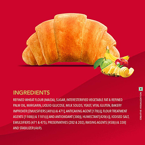 Britannia Treat JimJam Cream Biscuits 150 g + Treat Croissant - Mixed Fruit, Veg 47 g, Combo 2 Items 