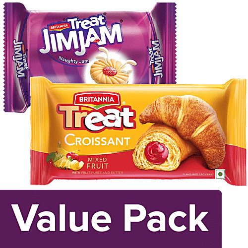 Buy Britannia Treat JimJam Cream Biscuits 150 g + Treat Croissant