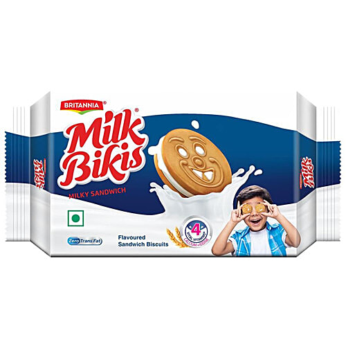 Buy Britannia Milk Bikis Milk Cream Biscuits 200 g + Treat Croissant