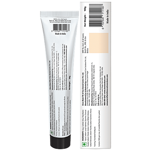 Clove Black Whitening Toothpaste For Whiter Teeth-Powered By Activated Charcoal & SiO2, 3 x 100 g (Multipack)