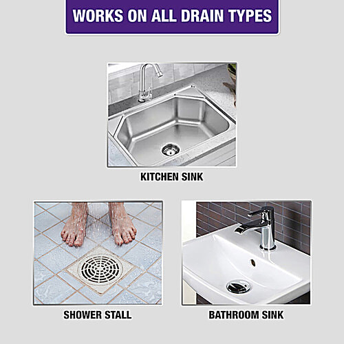 Harpic Drain Xpert Cleaning Powder, 2 x 45 g (Multipack) Removes Blockages In 15 Mins, For Washbasins/Sinks/Bathrooms