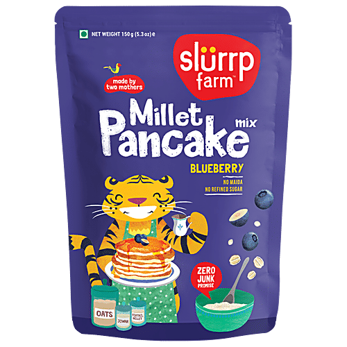 Slurrp Farm Pancake Mix Combo - Classic & Blueberry, No Maida, Eggless Instant Healthy Breakfast, Combo Pouch 