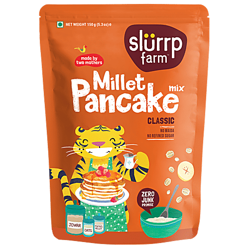 Slurrp Farm Pancake Mix Combo - Classic & Blueberry, No Maida, Eggless Instant Healthy Breakfast, Combo Pouch 