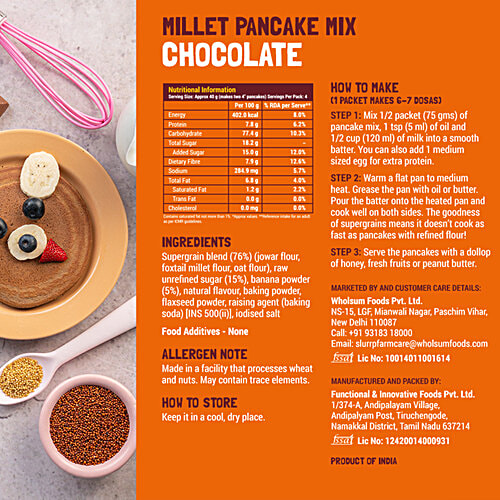 Slurrp Farm Pancake Mix Combo - Classic & Blueberry, No Maida, Eggless Instant Healthy Breakfast, Combo Pouch 