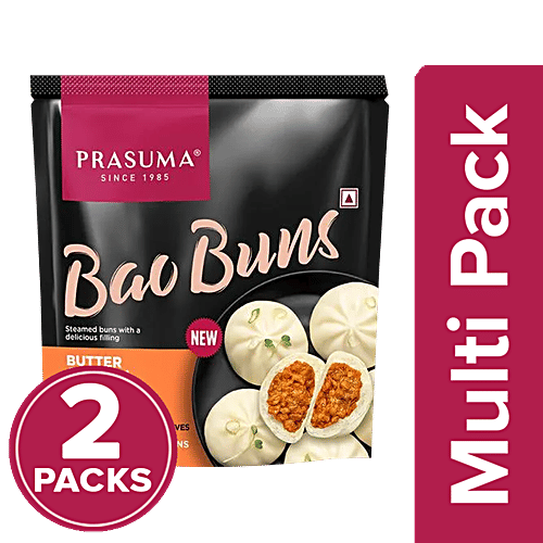 Buy Prasuma Bao Buns Butter Chicken, Stuffed Bread, No Preservative