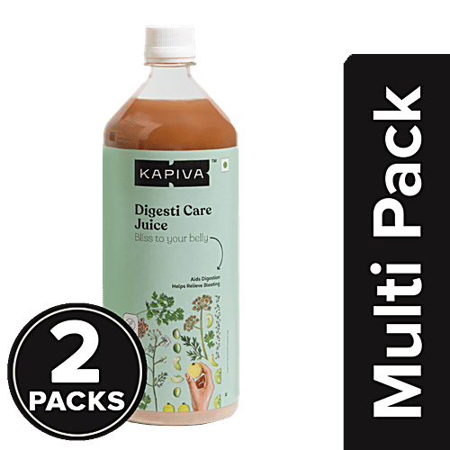 Kapiva Digesti Care Juice - Provides Relief From Acidity & Bloating, Improves Digestion, 2x 1 L Multipack 