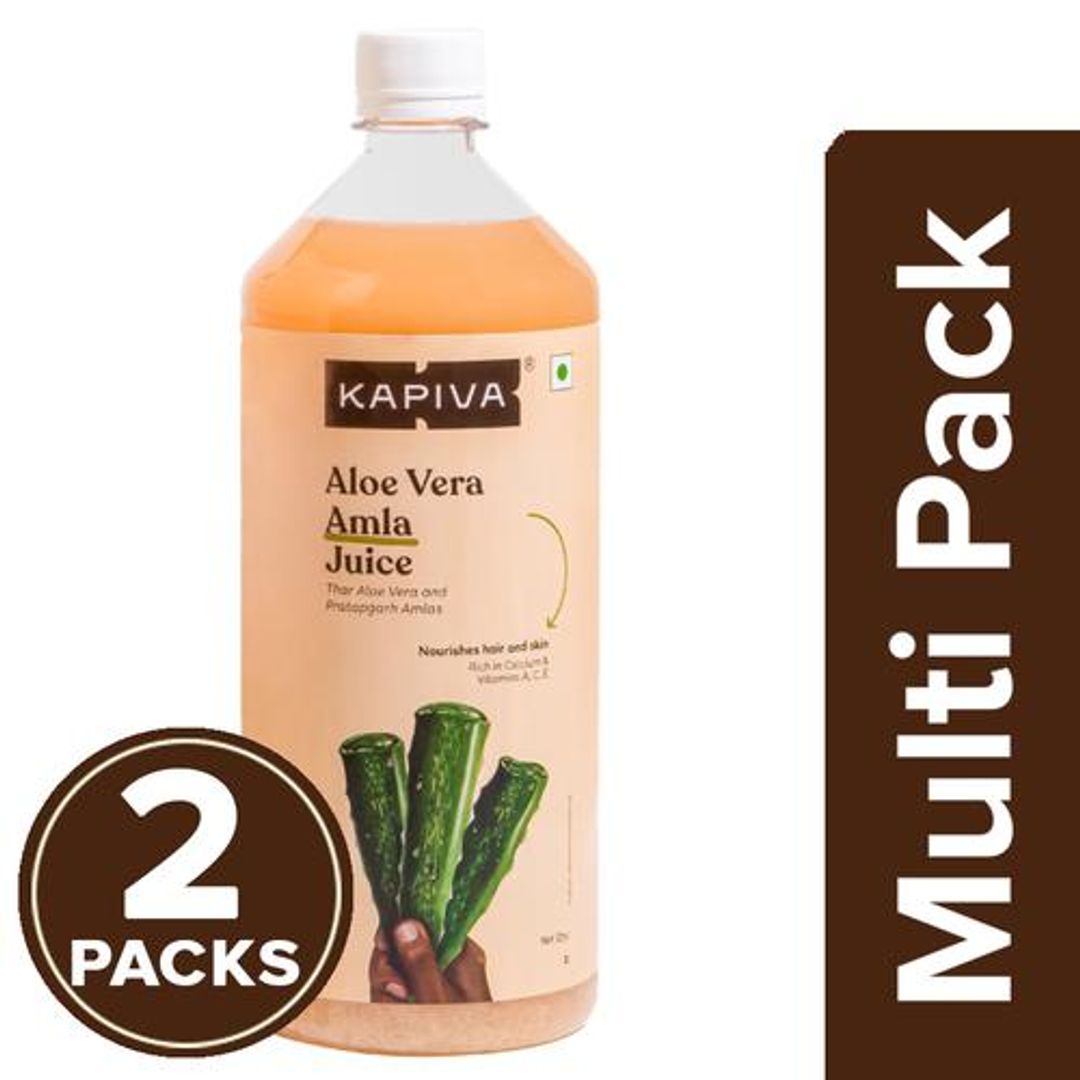Kapiva Aloe Vera and Amla Juice, 2x 1 L Multipack