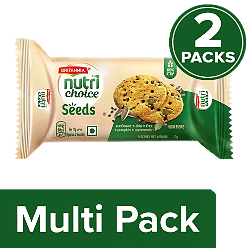 Buy Britannia Nutrichoice Seed Biscuits 0 Maida, High In Fibre Online at Best Price of Rs 43.